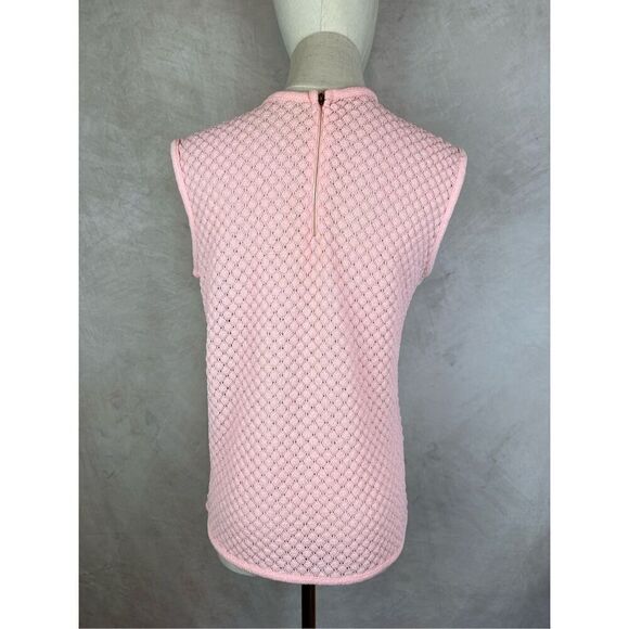 Vintage 1970s Pink Knit Top Mod - Picture 3 of 6